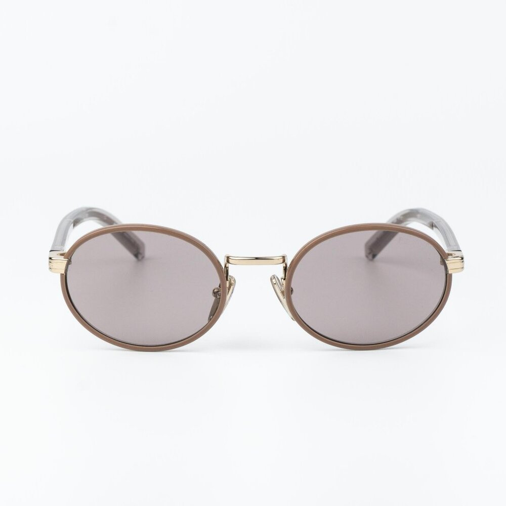 Prada Men Sunglasses Pecan Purple Brown Oval PRB56S 24E20I NEW AUTHENTIC